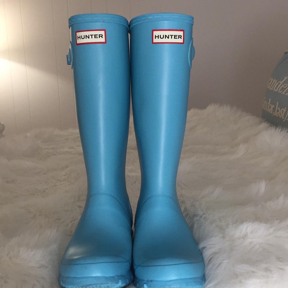 Hunter Women's Tall Rain Boots in Light Blue